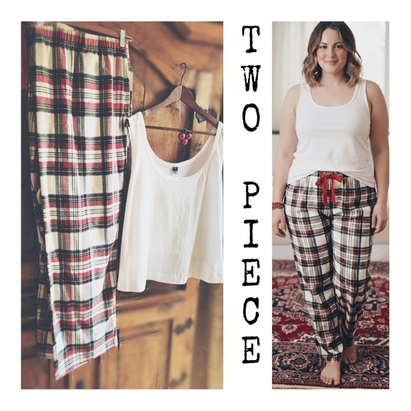 Old NAVY Pajama Bottoms Flannel & Complimentary Tee - Picture 1 of 11